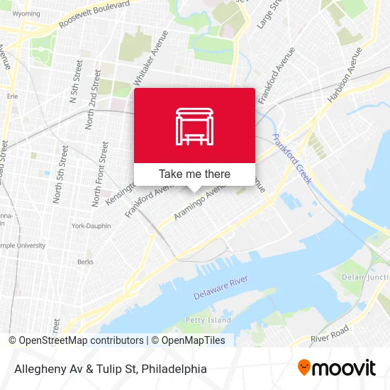 Allegheny Av & Tulip St map
