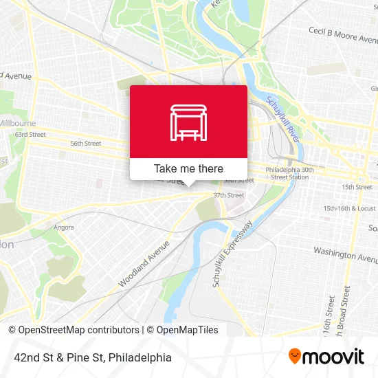 42nd St & Pine St map