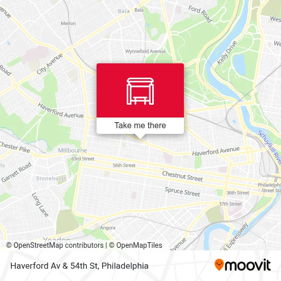 Haverford Av & 54th St map