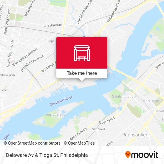 Delaware Av & Tioga St map