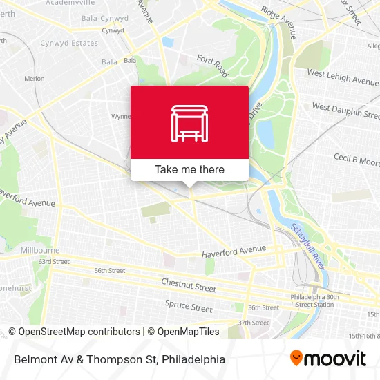 Belmont Av & Thompson St map