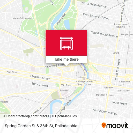 Spring Garden St & 36th St map