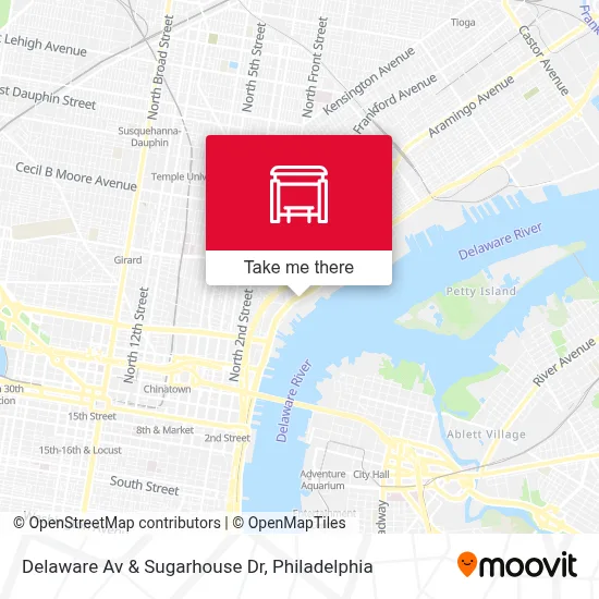 Delaware Av & Sugarhouse Dr map