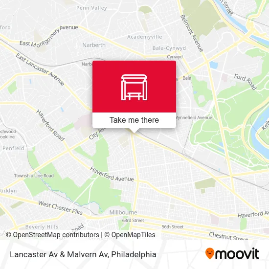 Lancaster Av & Malvern Av map