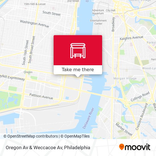 Oregon Av & Weccacoe Av map