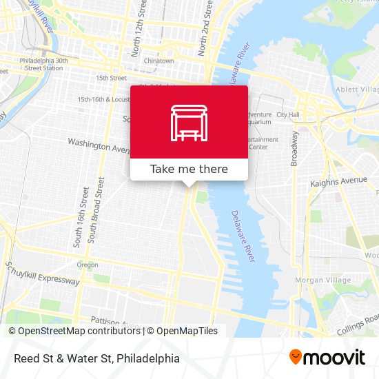 Reed St & Water St map