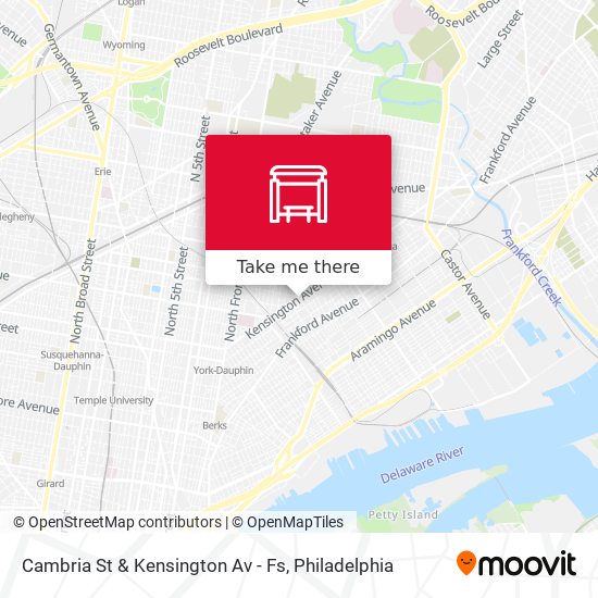 Cambria St & Kensington Av - Fs map