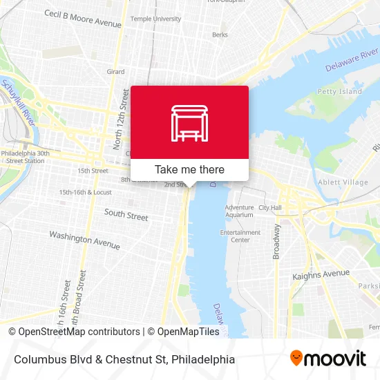 Columbus Blvd & Chestnut St map