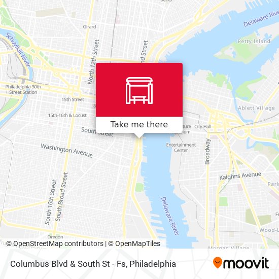 Mapa de Columbus Blvd & South St - Fs