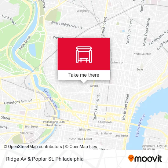 Ridge Av & Poplar St map