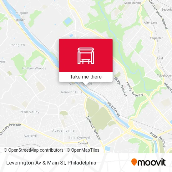 Leverington Av & Main St map