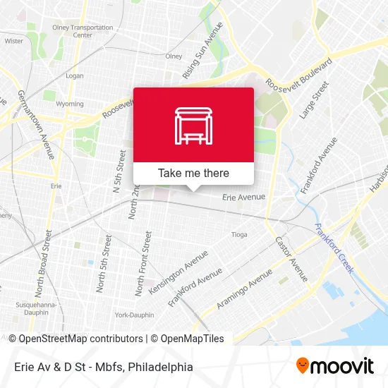 Erie Av & D St - Mbfs map