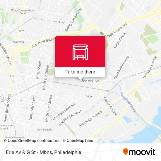 Erie Av & G St - Mbns map