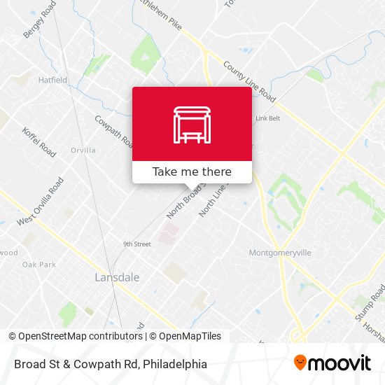 Broad St & Cowpath Rd map