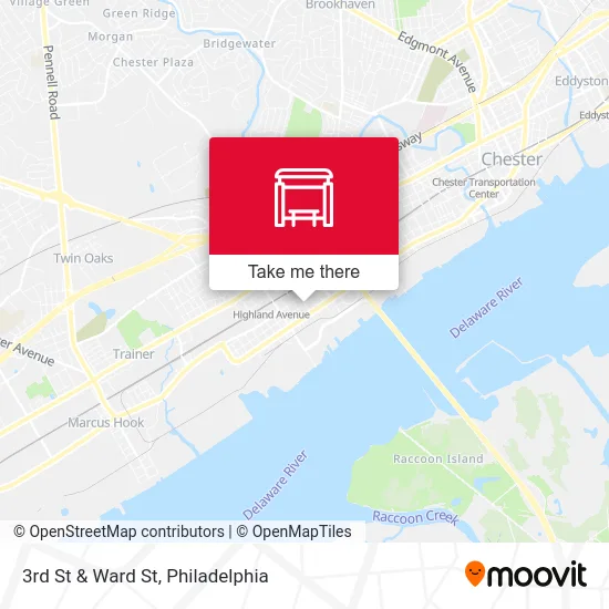 3rd St & Ward St map