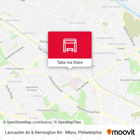 Lancaster Av & Remington Rd - Mbns map