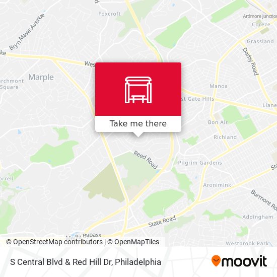 S Central Blvd & Red Hill Dr map