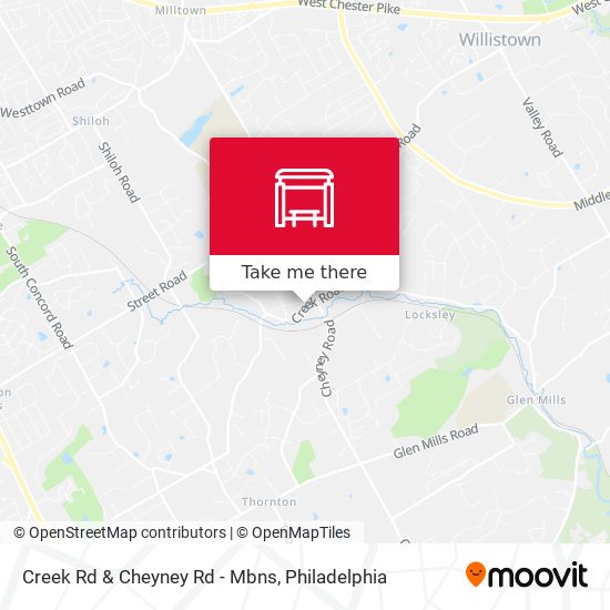 Mapa de Creek Rd & Cheyney Rd - Mbns