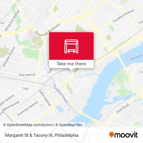 Margaret St & Tacony St map