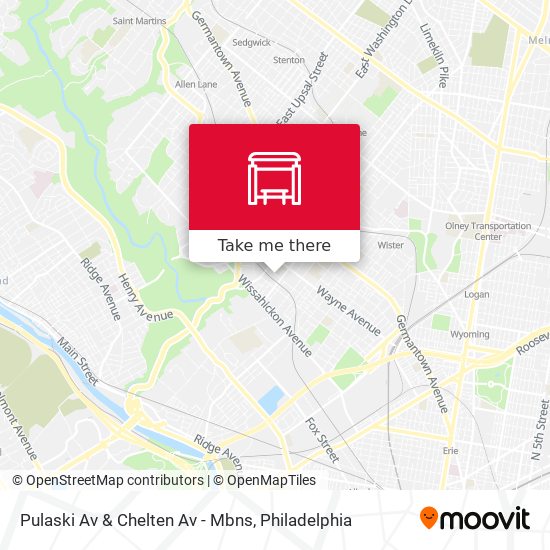 Pulaski Av & Chelten Av - Mbns map