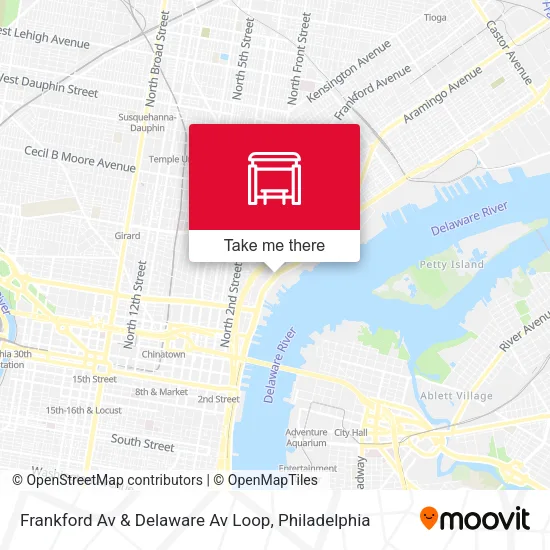 Frankford Av & Delaware Av Loop map