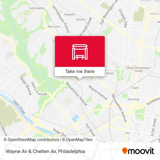 Wayne Av & Chelten Av map