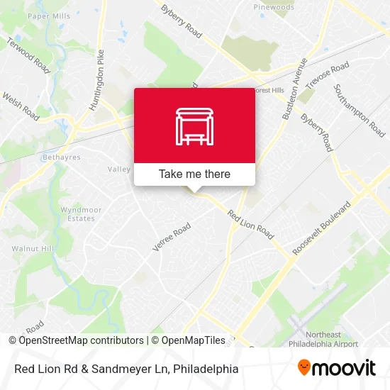 Red Lion Rd & Sandmeyer Ln map