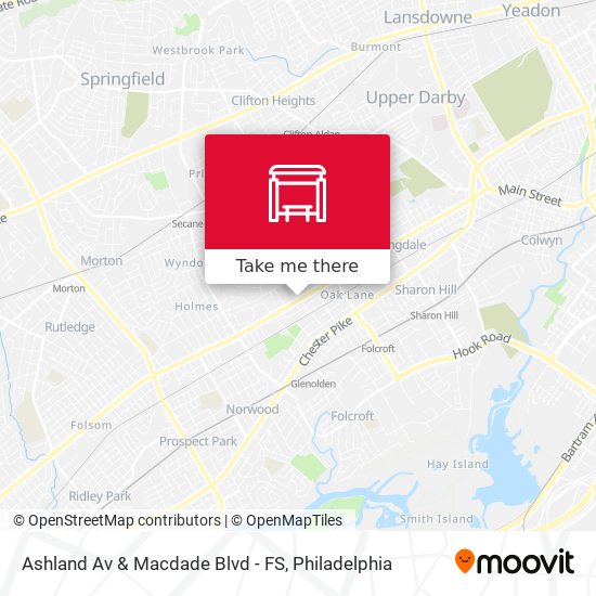 Ashland Av & Macdade Blvd - FS map