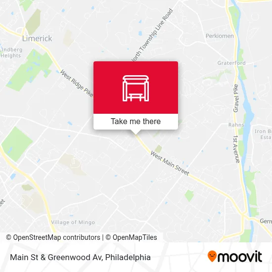 Main St & Greenwood Av map