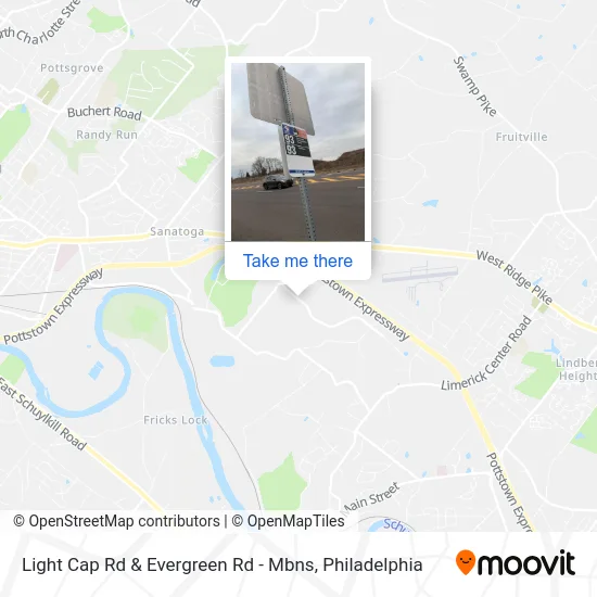 Light Cap Rd & Evergreen Rd - Mbns map