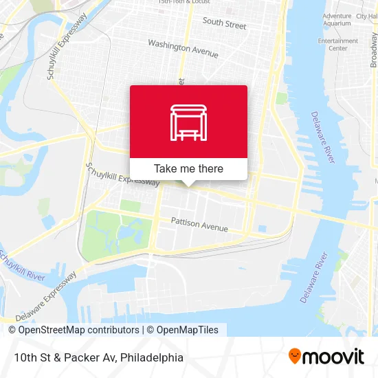 Mapa de 10th St & Packer Av