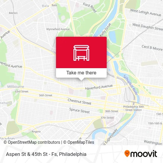 Aspen St & 45th St - Fs map