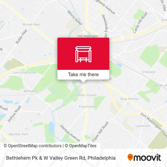 Bethlehem Pk & W Valley Green Rd map