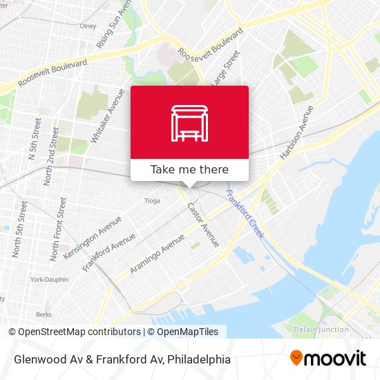 Mapa de Glenwood Av & Frankford Av