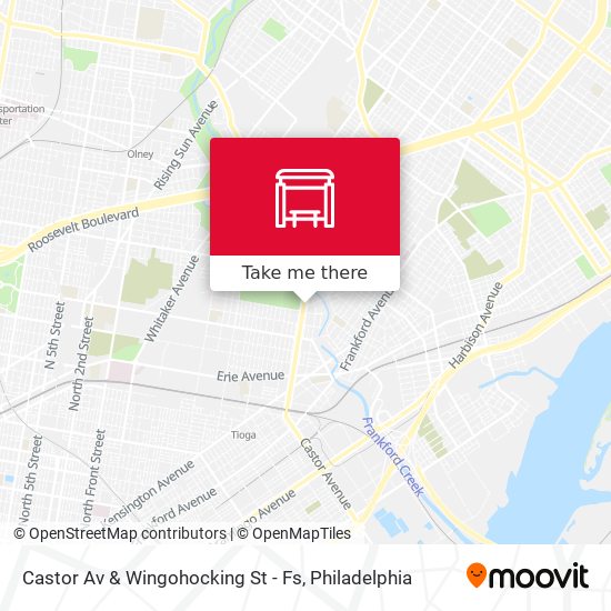 Castor Av & Wingohocking St - Fs map
