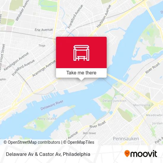Delaware Av & Castor Av map