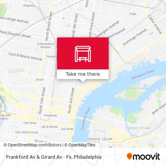 Mapa de Frankford Av & Girard Av - Fs