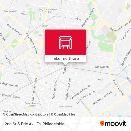 2nd St & Erie Av - Fs map
