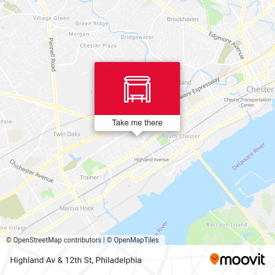 Highland Av & 12th St map