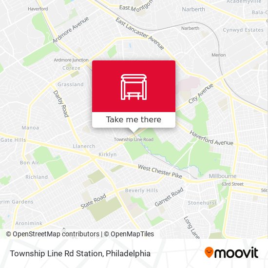 Mapa de Township Line Rd Station