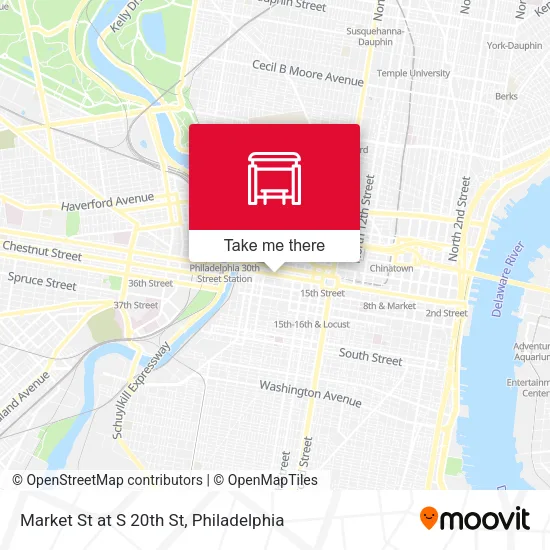 Market St at S 20th St map