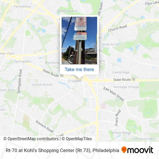 Rt-70 at Kohl's Shopping Center (Rt 73) map