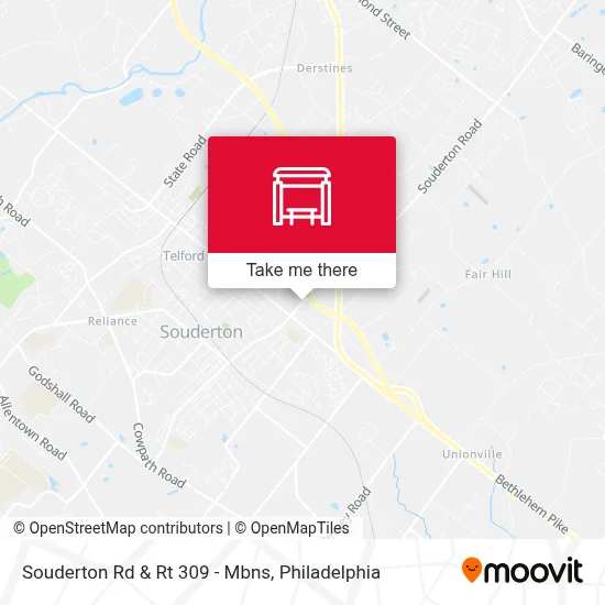 Souderton Rd & Rt 309 - Mbns map