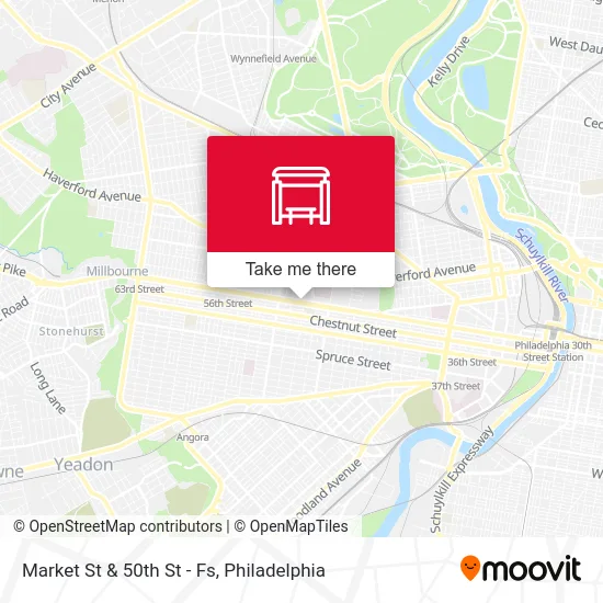 Market St & 50th St - Fs map