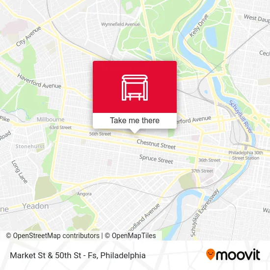 Market St & 50th St - Fs map