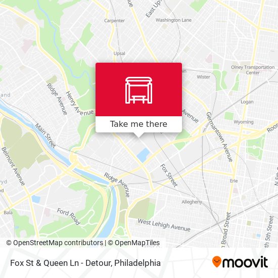 Fox St & Queen Ln - Detour map