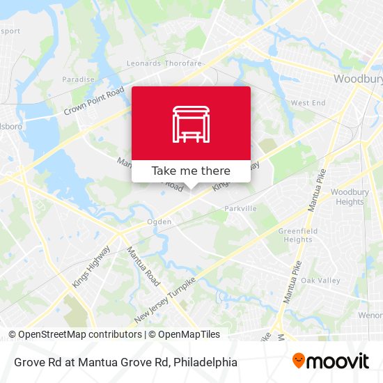 Grove Rd at Mantua Grove Rd map