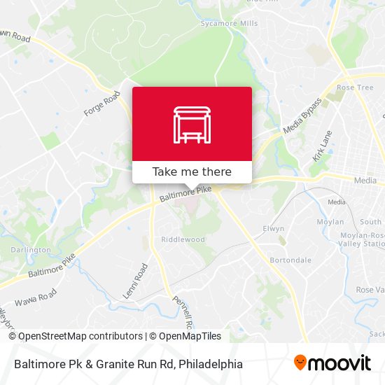 Baltimore Pk & Granite Run Rd map