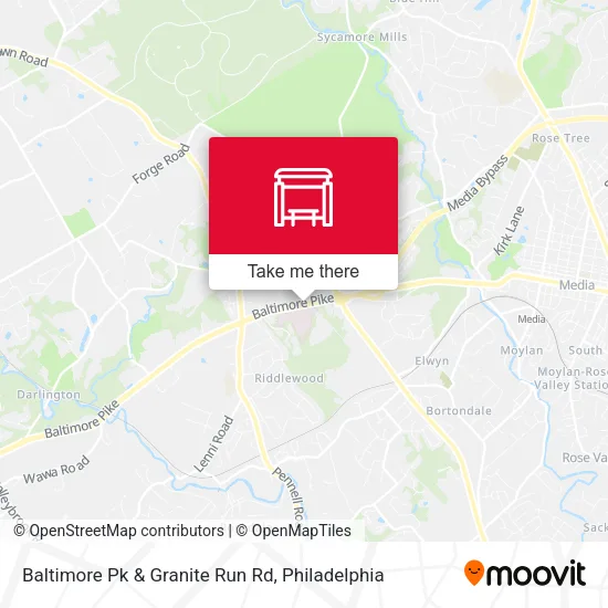 Baltimore Pk & Granite Run Rd map