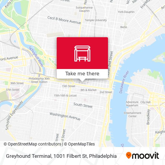 Greyhound Terminal, 1001 Filbert St map